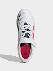 adidas White Predator Club Hook & Loop Turf Football Boots Kids - Image 2 of 11