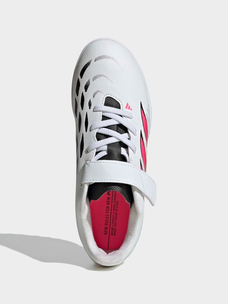 adidas White Predator Club Hook & Loop Turf Football Boots Kids - Image 2 of 11