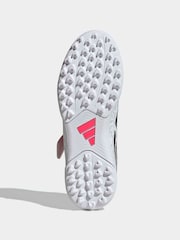 adidas White Predator Club Hook & Loop Turf Football Boots Kids - Image 3 of 11