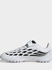 adidas White Predator Club Hook & Loop Turf Football Boots Kids - Image 4 of 11