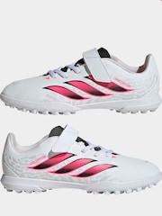 adidas White Predator Club Hook & Loop Turf Football Boots Kids - Image 9 of 11