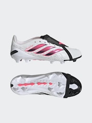 adidas White Predator League Fold-Over Tongue Firm Ground Boots - Image 10 of 11