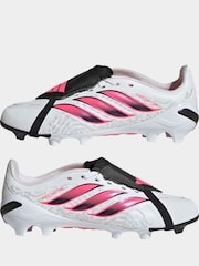 adidas White Predator League Fold-Over Tongue Firm Ground Boots - Image 9 of 11