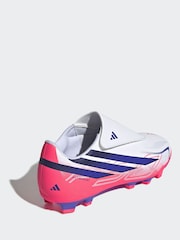 adidas White F50 Hyperfast Club Touch Fastening Firm Ground/Multi Football Boots - Image 10 of 11