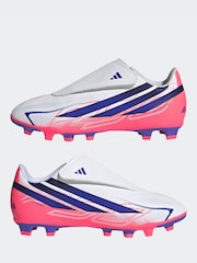 adidas White F50 Hyperfast Club Touch Fastening Firm Ground/Multi Football Boots - Image 3 of 11