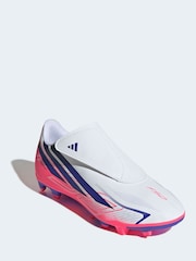 adidas White F50 Hyperfast Club Touch Fastening Firm Ground/Multi Football Boots - Image 9 of 11