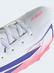 adidas White F50 Hyperfast Club Firm Ground/Multi Football Boots - Image 2 of 11