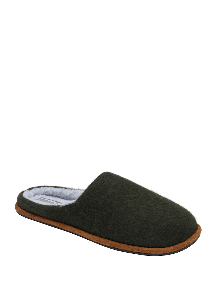 Dunlop Green Textile Mule Slippers - Image 1 of 4