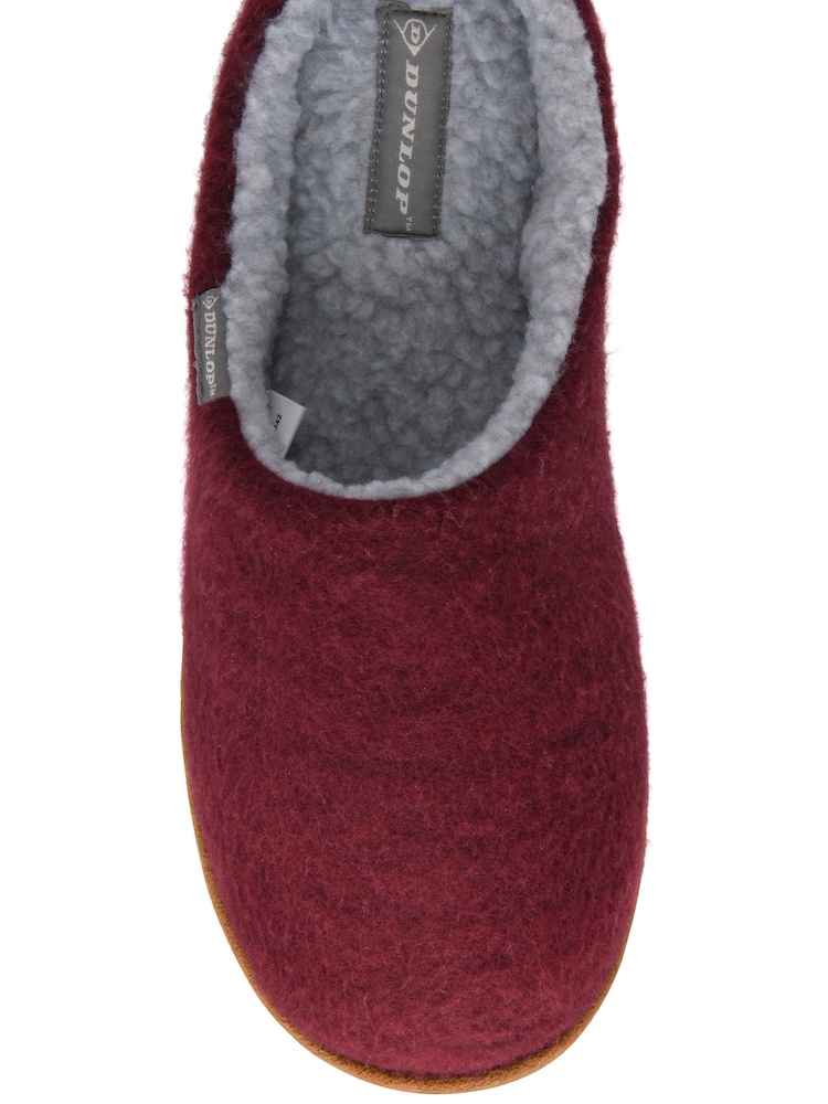 Dunlop Red Textile Mule Slippers - Image 4 of 4