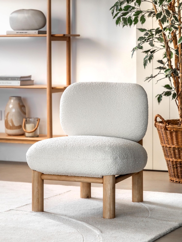Gallery Home White Sedona Vanilla Boucle Lounge Chair - Image 1 of 8 Gallery Home White Sedona Vanilla Boucle Lounge Chair - Image 1 of 8