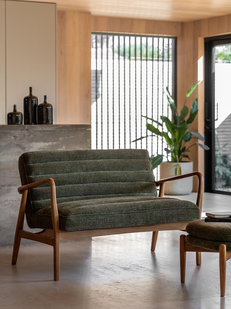 Gallery Home Green Boucle Datsun 2 Seater Sofa - Image 1 of 8 Gallery Home Green Boucle Datsun 2 Seater Sofa - Image 1 of 8