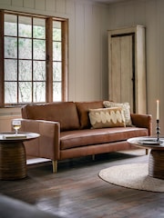 Gallery Home Brown Vintage Osborne Leather 3 Seater Sofa - Image 1 of 7