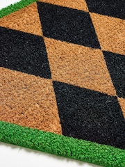 Oliver Bonas Black Harlequin Diamond Doormat - Image 2 of 3