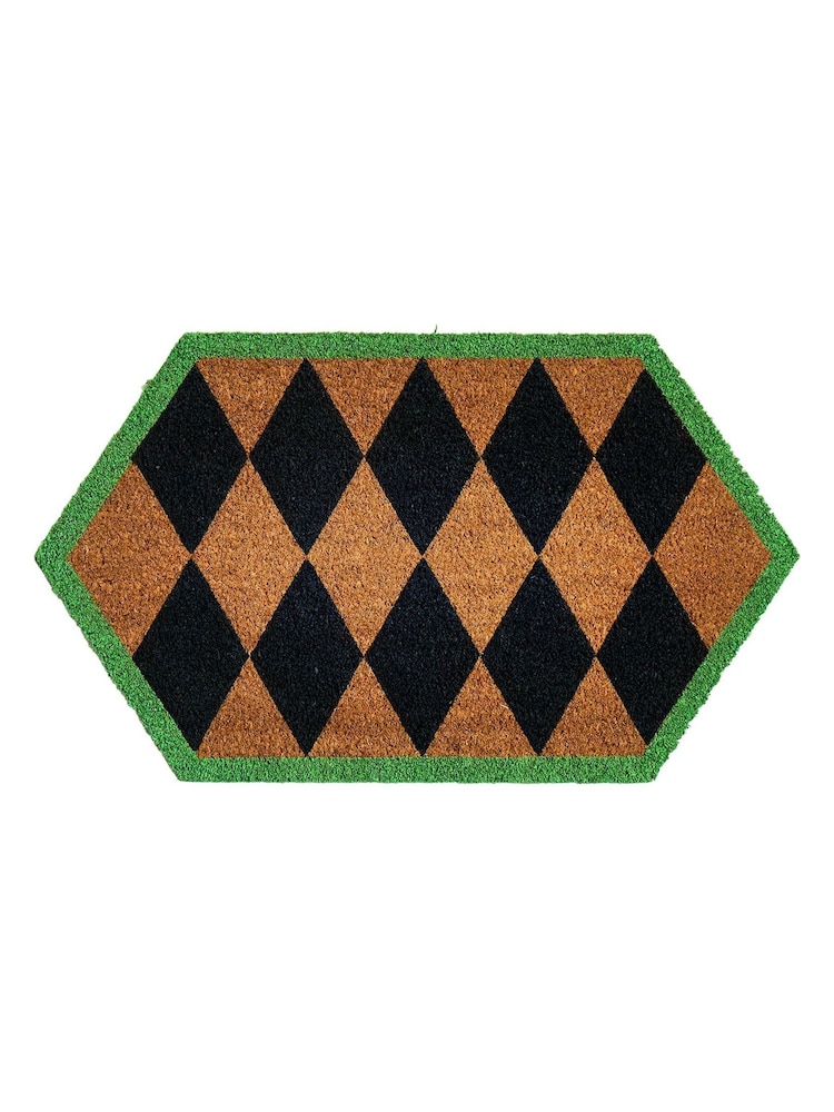 Oliver Bonas Black Harlequin Diamond Doormat - Image 3 of 3 Oliver Bonas Black Harlequin Diamond Doormat - Image 3 of 3