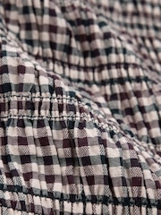 Laura Ashley Burgundy Red Cranhill Check Shirred Mini Dress - Image 7 of 7