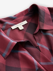 Laura Ashley Burgundy Red Check Cotton Shirt Dress - Image 7 of 8