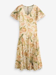 Laura Ashley Ecru Emberley Cape Godet Dress - Image 5 of 7