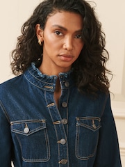 Laura Ashley Blue Denim Long Sleeve Shirt Dress - Image 2 of 4