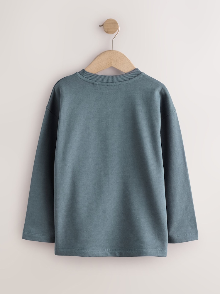 Mineral Long Sleeve Heavyweight Varsity T-Shirt (3-16yrs) - Image 2 of 4 Mineral Long Sleeve Heavyweight Varsity T-Shirt (3-16yrs) - Image 2 of 4