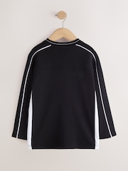 Black/White Varsity Long Sleeve Heavyweight Varsity T-Shirt (3-16yrs) - Image 2 of 4