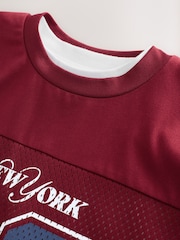 Burgundy Red Varsity Long Sleeve T-Shirt (3-16yrs) - Image 4 of 7
