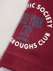 Burgundy Red Varsity Long Sleeve T-Shirt (3-16yrs) - Image 6 of 7
