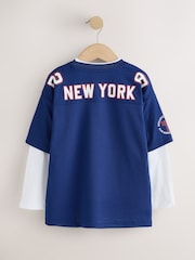 Navy Varsity Long Sleeve T-Shirt (3-16yrs) - Image 3 of 5