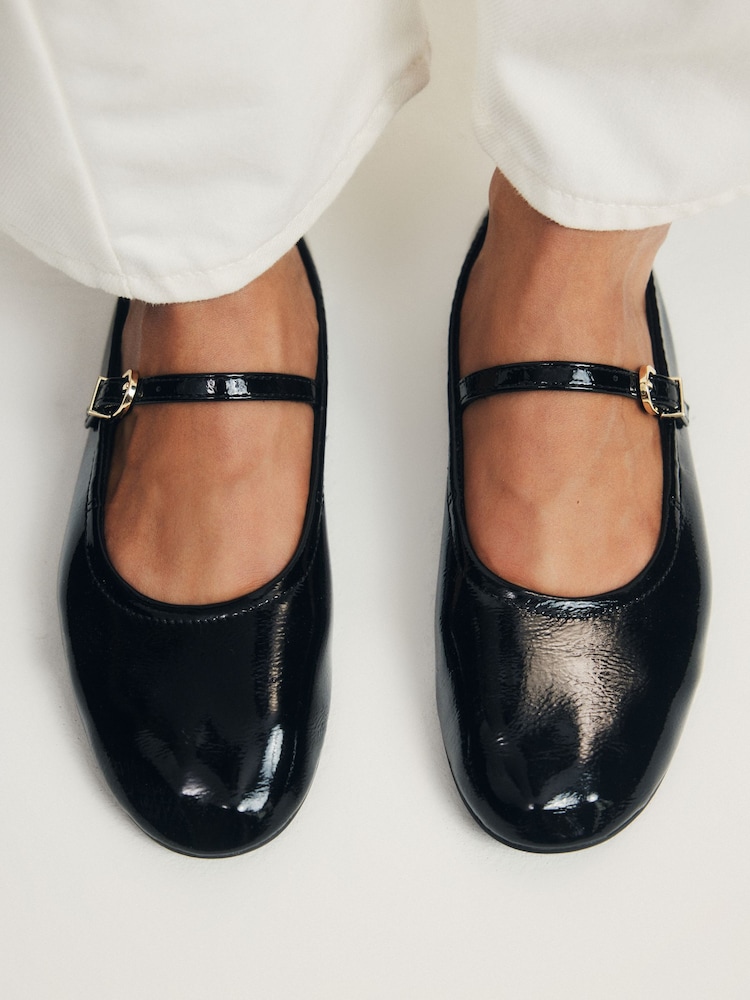 The Set Maryjane Ballet Shoes Black Patent - Image 1 of 6 The Set Maryjane Ballet Shoes Black Patent - Image 1 of 6