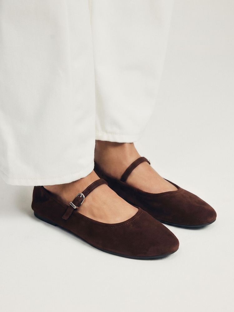 The Set Maryjane Ballet Shoes Chocolate Brown - Image 1 of 6 The Set Maryjane Ballet Shoes Chocolate Brown - Image 1 of 6