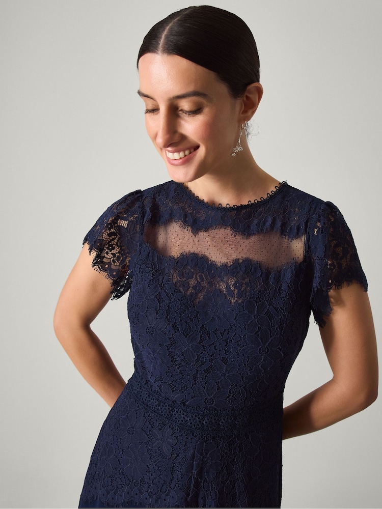 monsoon navy bridesmaid dresses Bow Tulle Bridesmaid Dress Blue