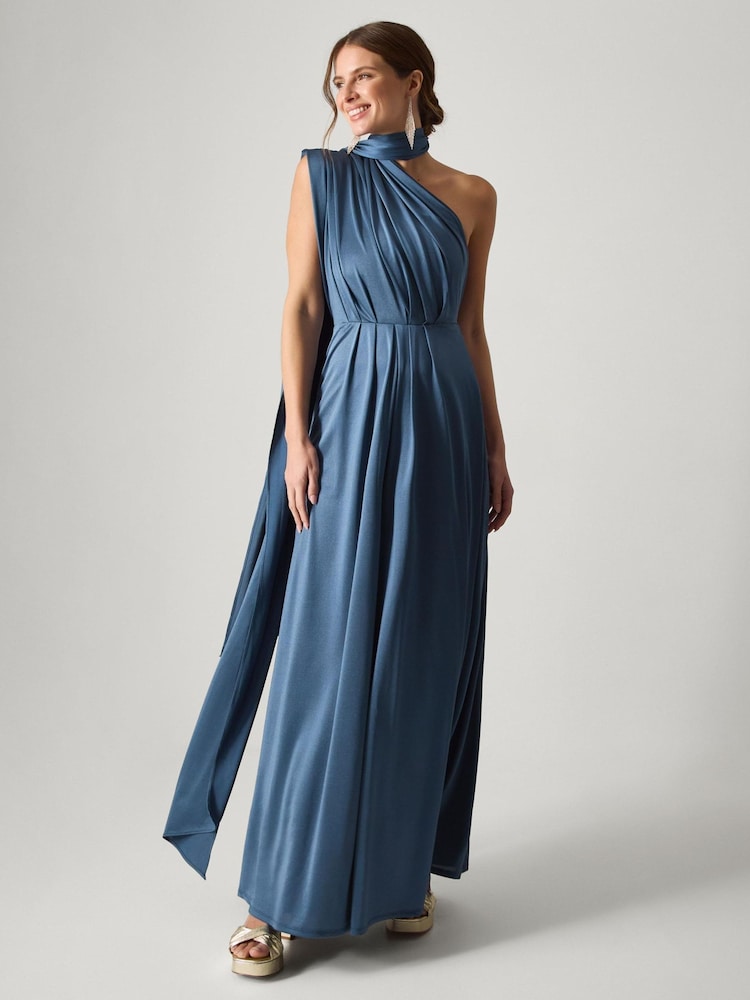 Monsoon Blue Thea Multiway Bridesmaid Dress - Image 1 of 5