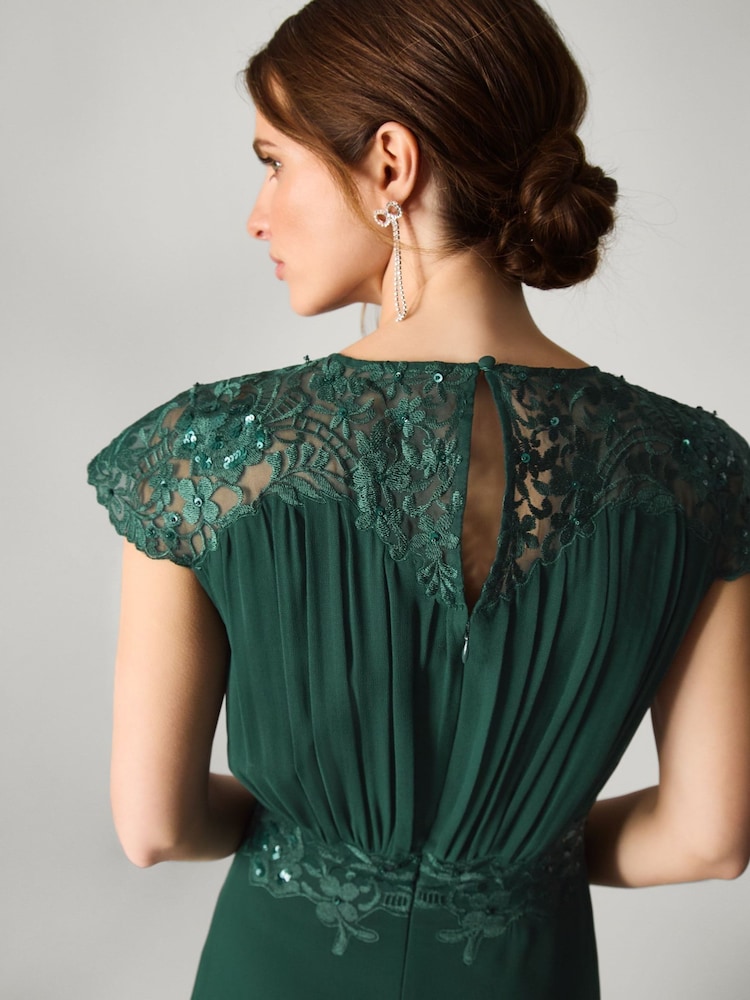 Buy Monsoon Dark Green Elodie Lace Chiffon Bridesmaid Dress from Next USA