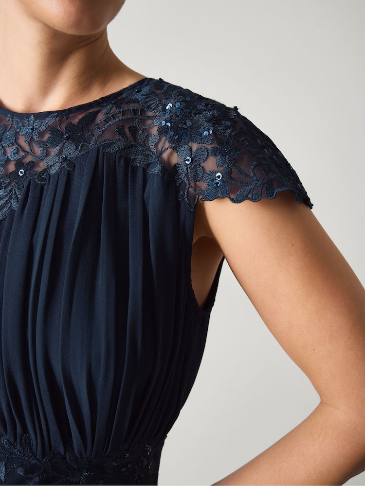 Buy Monsoon Blue Elodie Lace Chiffon Bridesmaid Dress from Next USA