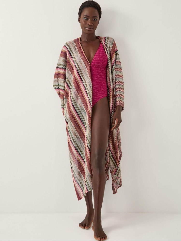 Monsoon Brown Ava Zig Zag Beach Cover-Up - Image 2 of 5 Monsoon Brown Ava Zig Zag Beach Cover-Up - Image 2 of 5