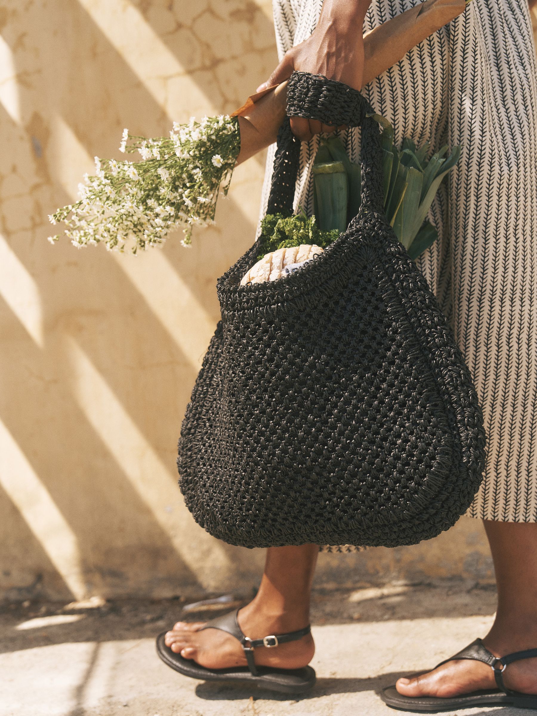 Buy Monsoon Black Hari Scoop Raffia Shoulder Bag from Next USA
