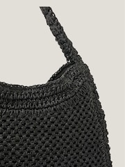Monsoon Black Hari Scoop Raffia Shoulder Bag - Image 4 of 4
