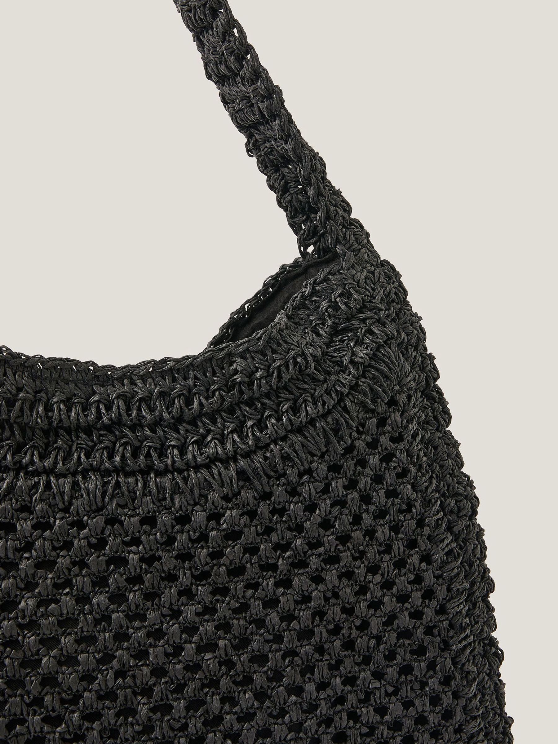 Buy Monsoon Black Hari Scoop Raffia Shoulder Bag from Next USA