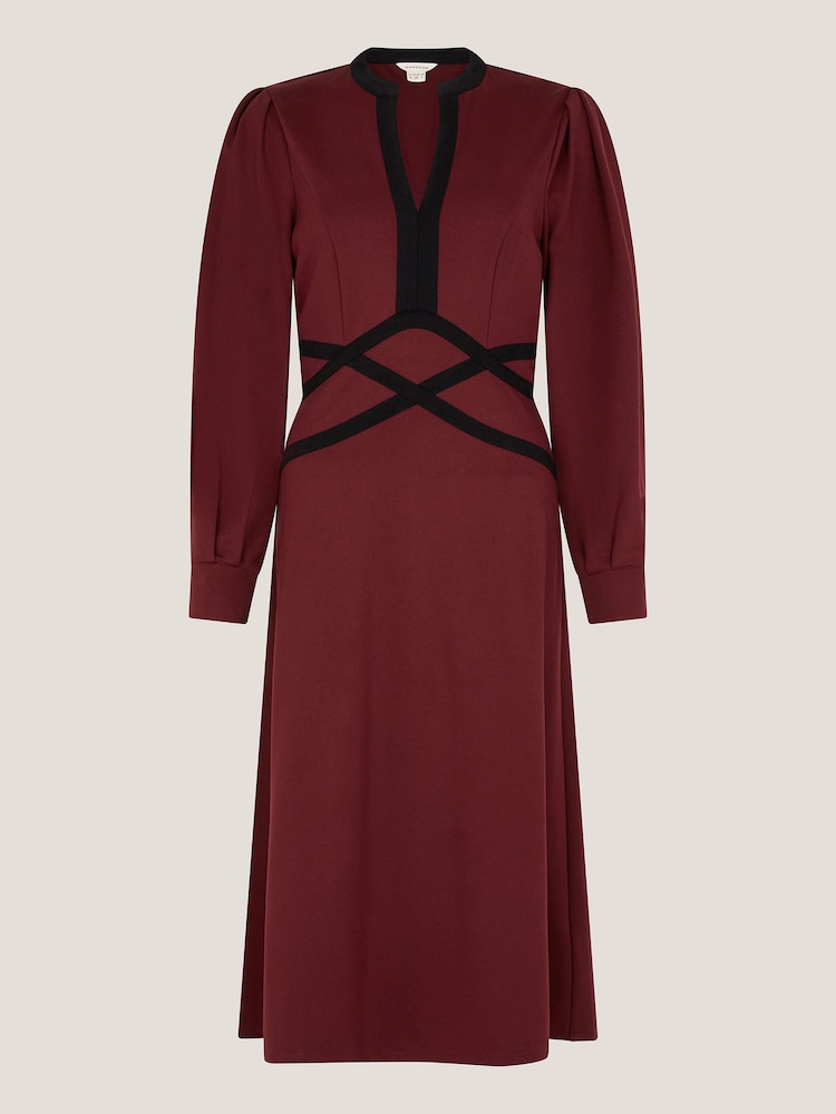 Monsoon Red Julia Jersey Midi Dress - Image 1 of 1 Monsoon Red Julia Jersey Midi Dress - Image 1 of 1