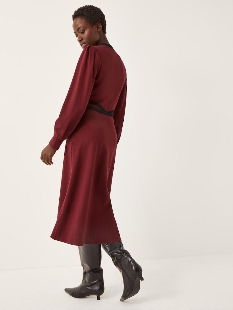 red jersey midi dress Red Tiered Jersey Midi Dress | WHISTLES