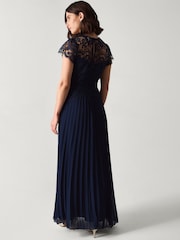 Monsoon Blue Monica Lace Midi Bridesmaid Dress - Image 2 of 5