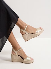 Phase Eight Metallic Leather Espadrille Sandals - Image 1 of 6
