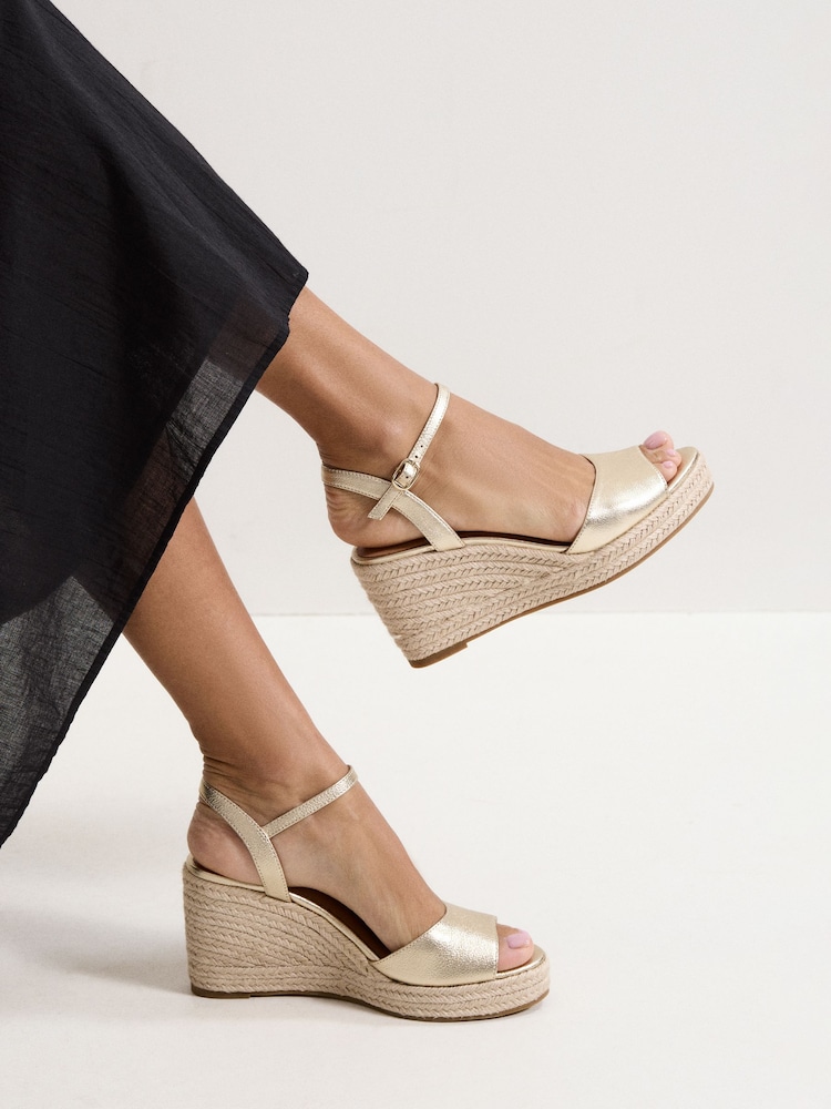 Phase Eight Metallic Leather Espadrille Sandals - Image 1 of 6 Phase Eight Metallic Leather Espadrille Sandals - Image 1 of 6