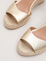 Phase Eight Metallic Leather Espadrille Sandals - Image 5 of 6