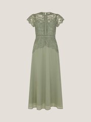 Monsoon Light Green Monica Lace Midi Bridesmaid Dress - Image 5 of 5