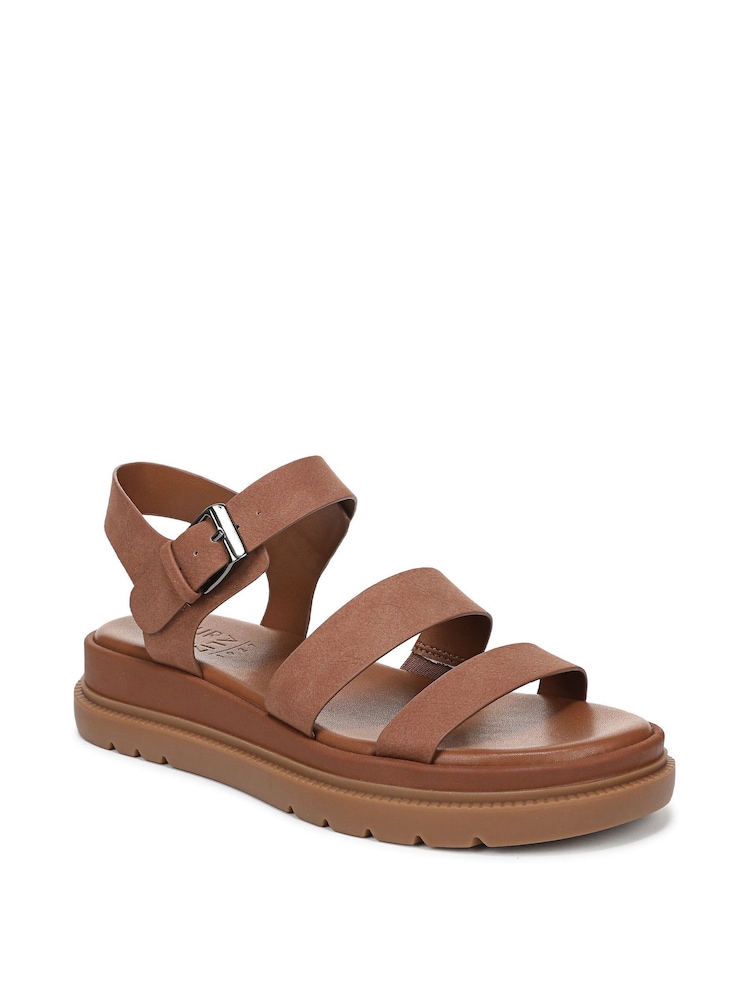 Naturalizer Avenue Wide Fit Strappy Brown Sandals - Image 2 of 8