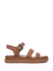 Naturalizer Avenue Wide Fit Strappy Brown Sandals - Image 7 of 8