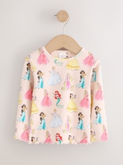 Pink Disney Princesses Long Sleeve Ribbed Top (3mths-7yrs) - Image 1 of 4