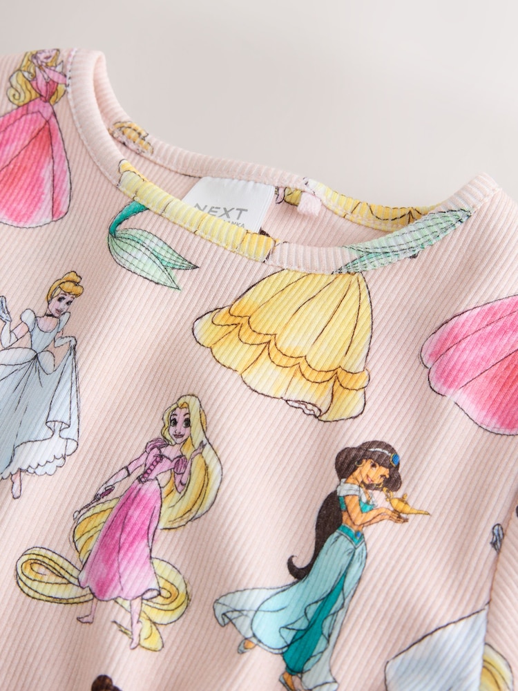 Pink Disney Princesses Long Sleeve Ribbed Top (3mths-7yrs) - Image 4 of 4