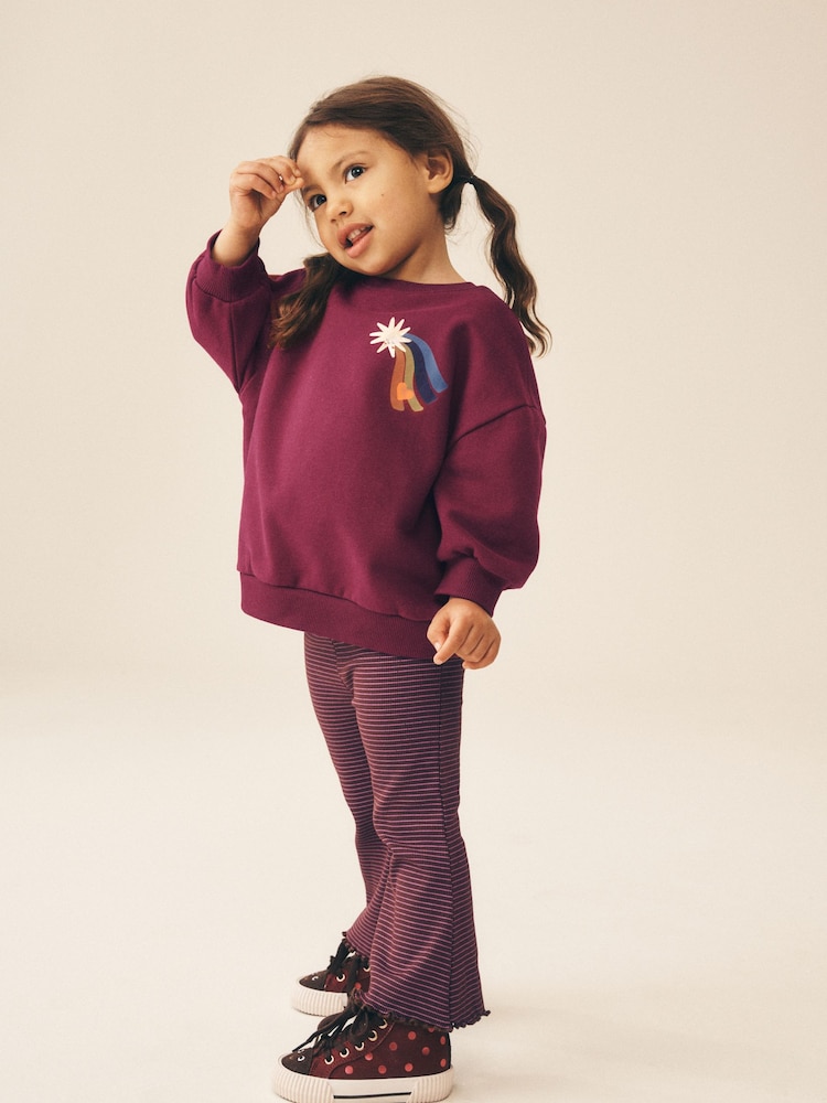 Dark Purple Star Sweatshirt and Legging Set (3mths-7yrs) - Image 1 of 10 Dark Purple Star Sweatshirt and Legging Set (3mths-7yrs) - Image 1 of 10