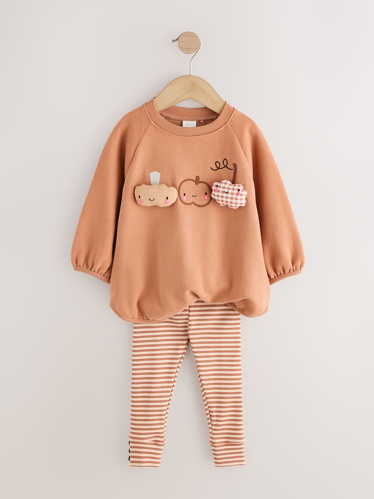 Orange Little Pumpkin Sweatshirt and Legging Set (3mths-7yrs) - Image 2 of 5 Orange Little Pumpkin Sweatshirt and Legging Set (3mths-7yrs) - Image 2 of 5